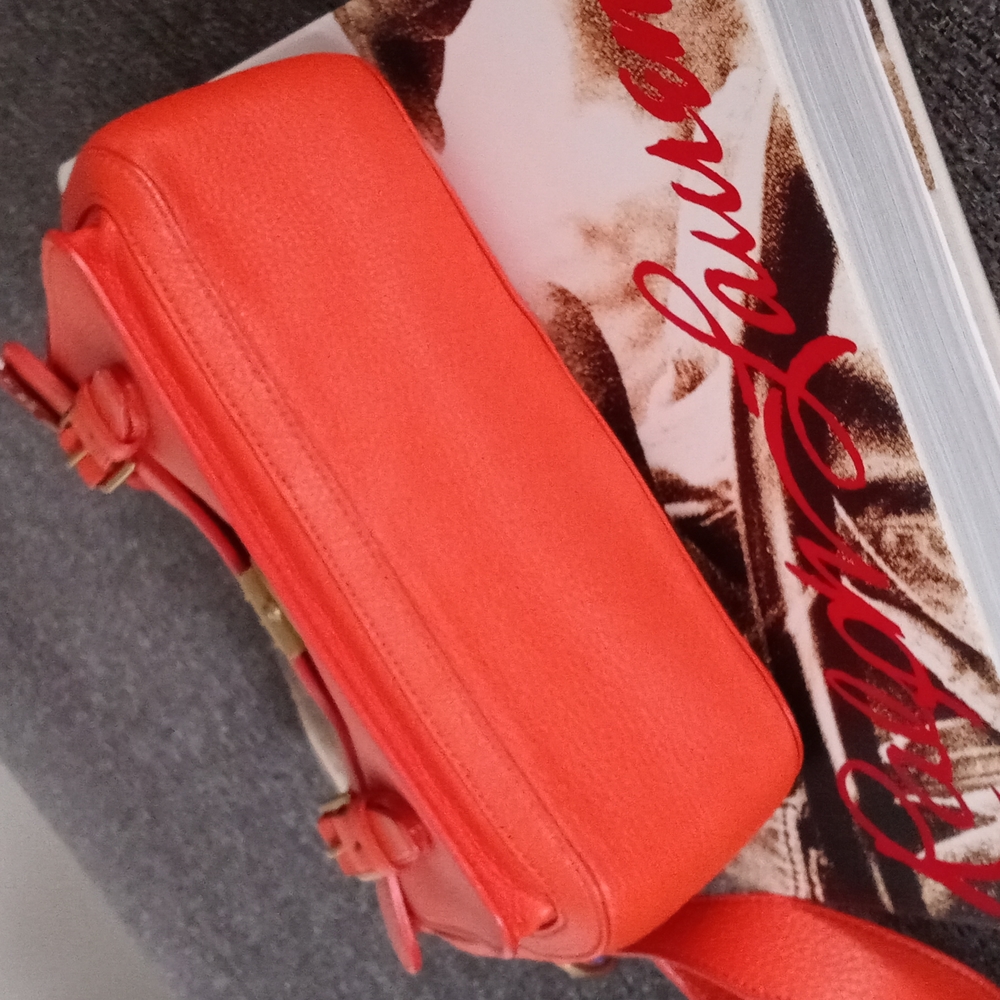 ๐Polo Ralph Lauren๐ - Orange Vachetta "School" Crossbody Satchel - Picture 6 of 16